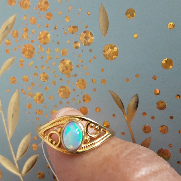 Welo opal sterling silver ring - Picture 6 of 11